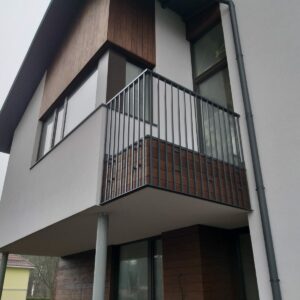 Tyylikäs Antrasiitinharmaa Metallinen Parvekekaide